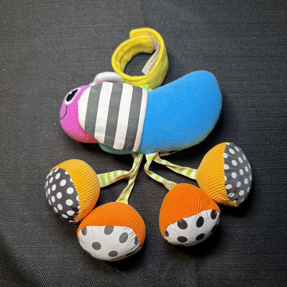 Vintage Sassy Jitterbug Plush Hanging Bug • Baby Activity Toy Rattle Crinkle